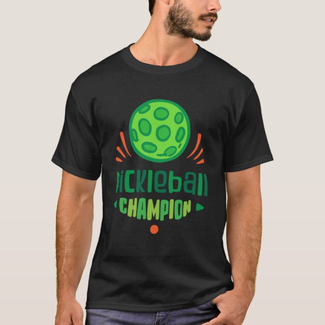 Pickleball Champion Pickleball Trophy för manar Wo T Shirt (Framsida)