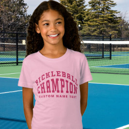 Pickleball Champion Rosa för eget namn Pickleballe T Shirt