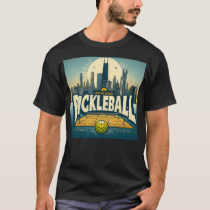 Pickleball Chicago Skyline T Shirt