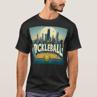 Pickleball Chicago Skyline T Shirt