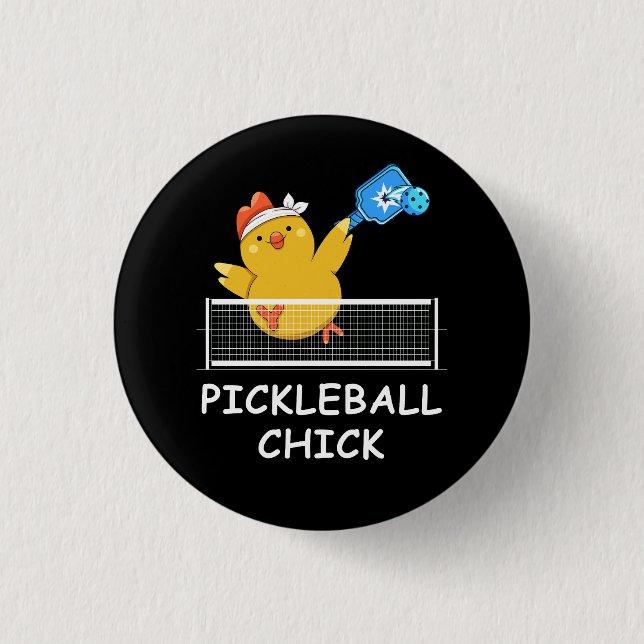 Pickleball Chick lustig Pension-trötta Manar Wome Knapp (Framsida)