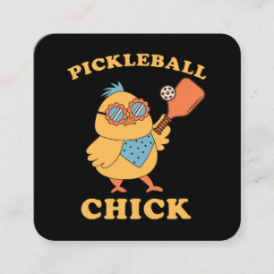 Pickleball-Chick - reflektor Fyrkantigt Visitkort
