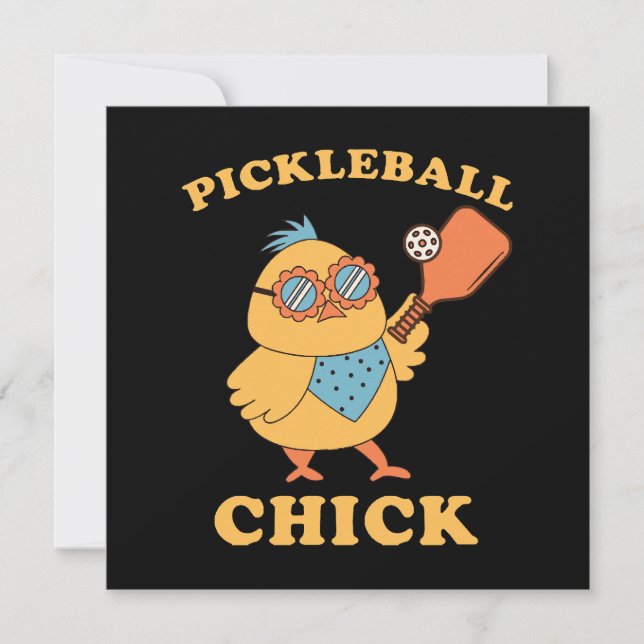 Pickleball-Chick - reflektor Inbjudningar (Framsida)