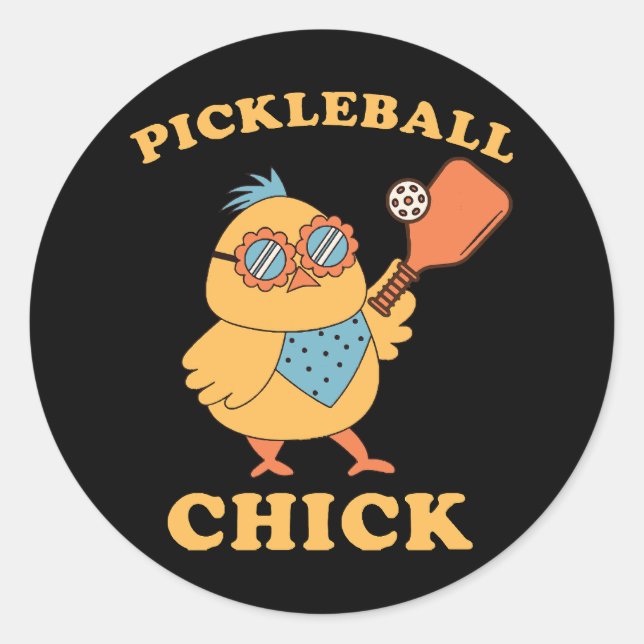 Pickleball-Chick - reflektor Runt Klistermärke (Framsida)