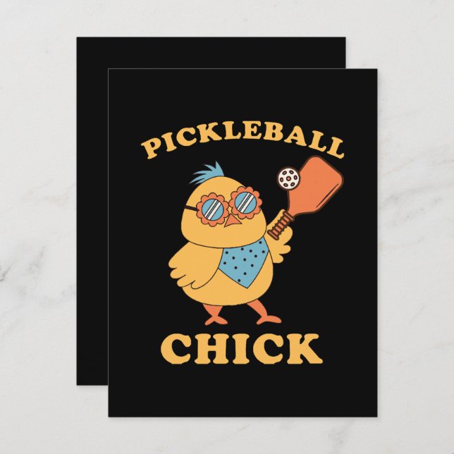 Pickleball-Chick - reflektor Tilläggskort (Fram/baksida)