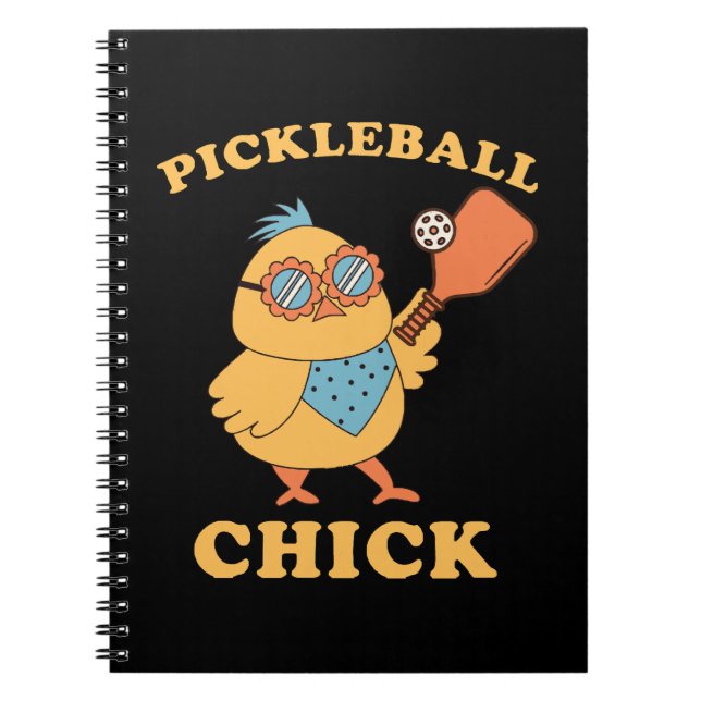 Pickleball Chick - retro Anteckningsbok (Framsidan)