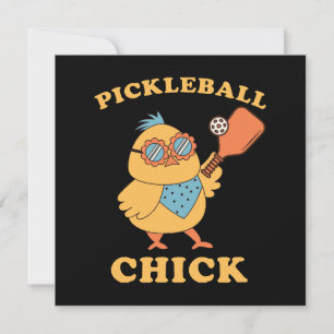 Pickleball Chick - retro Inbjudningar