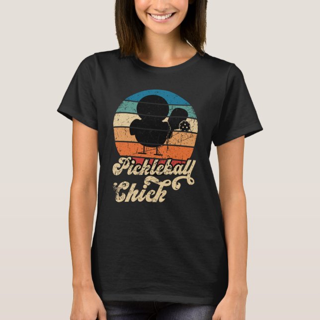 Pickleball Chick Retro Vintage  2 T Shirt (Framsida)