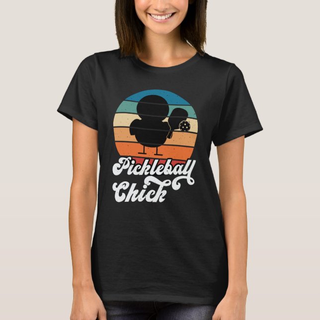 Pickleball Chick Retro Vintage T Shirt (Framsida)