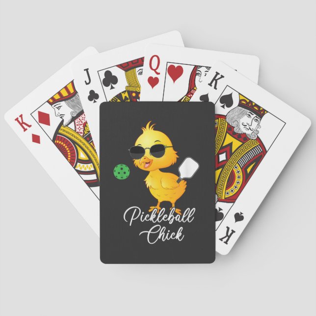 Pickleball Chick Roligt Pickleball Casinokort (Baksidan)