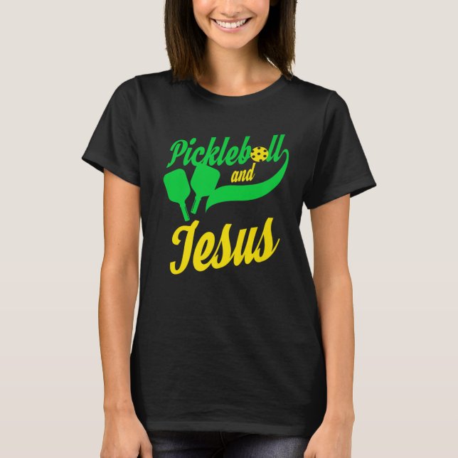 Pickleball Christian Jesus T. Spelare Dink T Shirt (Framsida)
