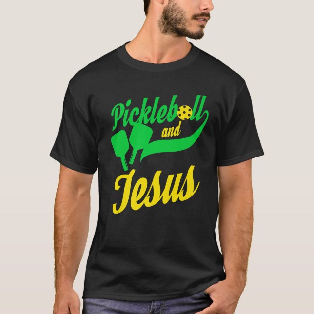 Pickleball Christian Jesus T. Spelare Dink T Shirt (Framsida)