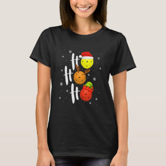 Pickleball Christmas Funny Santa Hat T Shirt