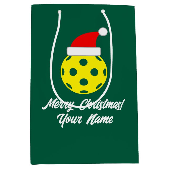 Pickleball Christmas gift bags with cute Santa hat (Framsidan)