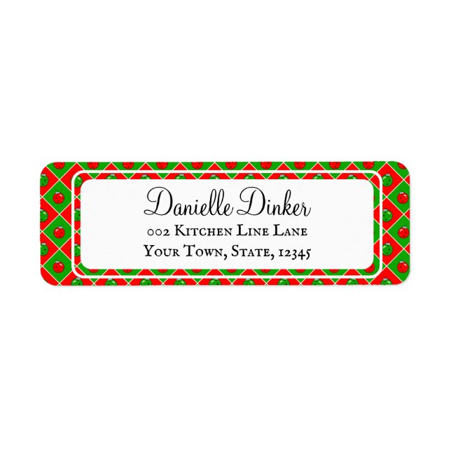 Pickleball Christmas Party Invites Cards Festive Returadress Etikett (Framsidan)