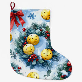 Pickleball Christmas themed Stor Julstrumpa