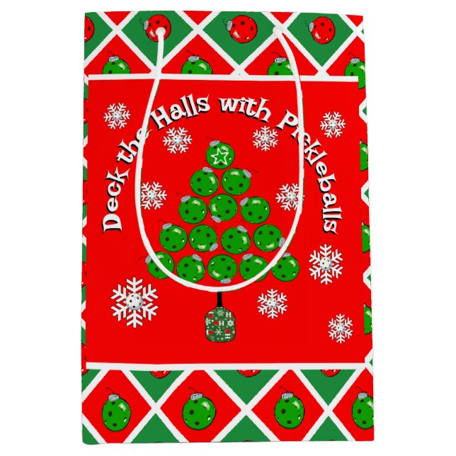 Pickleball Christmas Tree Deck the Halls Red Green (Framsidan)
