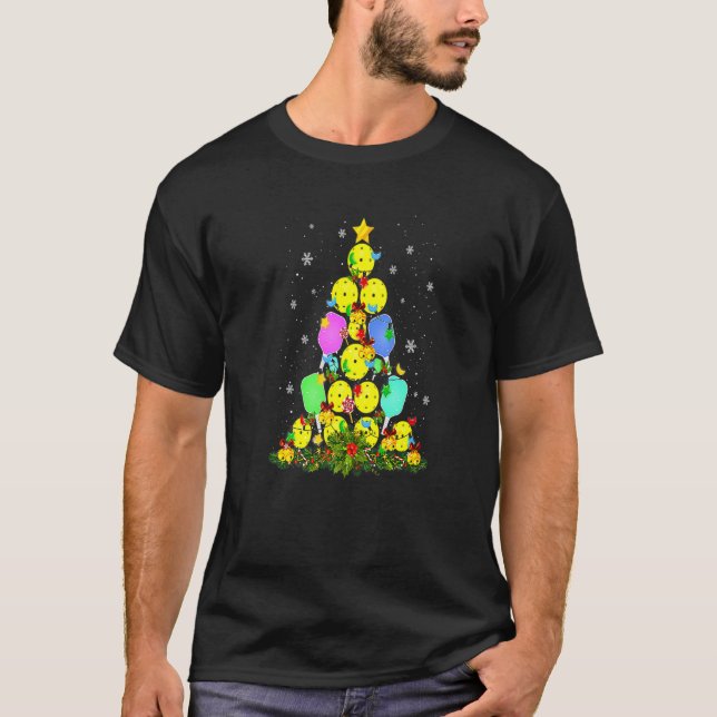 Pickleball Christmas Tree Santa Pickleball X Mas L T Shirt (Framsida)