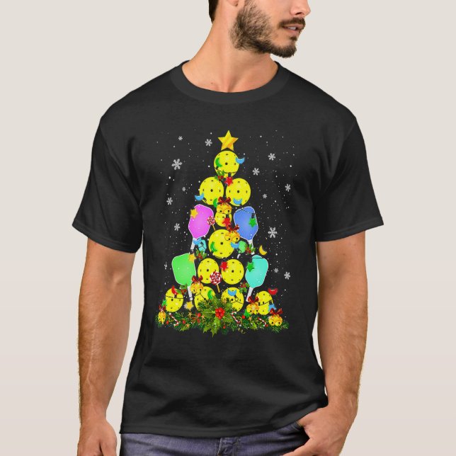 Pickleball Christmas Tree Santa Pickleball X Mas L T Shirt (Framsida)