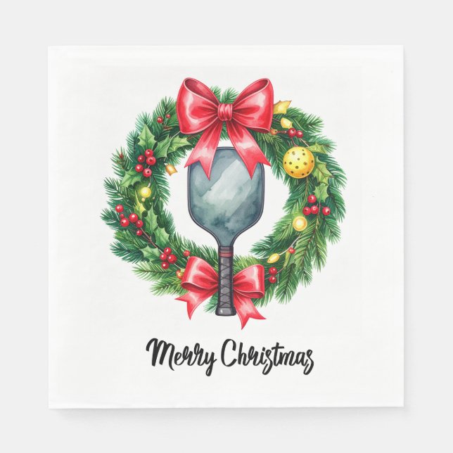 Pickleball Christmas Wreath  Pappersservett (Framsidan)