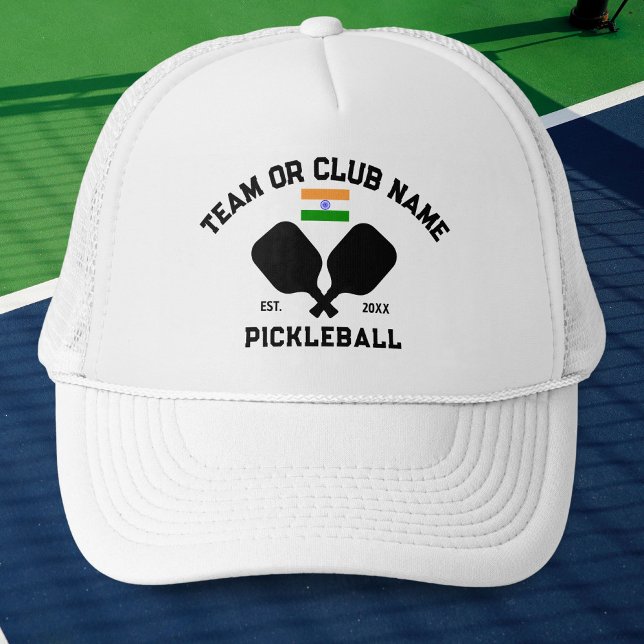 Pickleball Club Team Name India Indian Flag Custom Keps (Skapare uppladdad)
