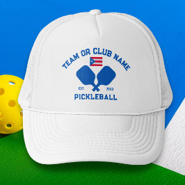 Pickleball Club Team Name Puerto Rico Flag Custom Keps