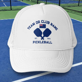 Pickleball Club Team New Zealand NZ Flag Custom Keps