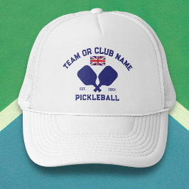 Pickleball Club Team UK United Kingdom Flag Custom Keps