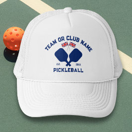 Pickleball Club Team UK United Kingdom Flag Custom Keps