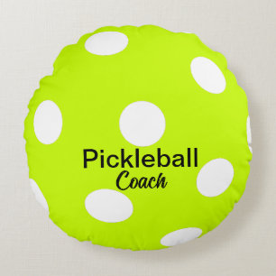 Pickleball Coach-Gult Rund Kudde