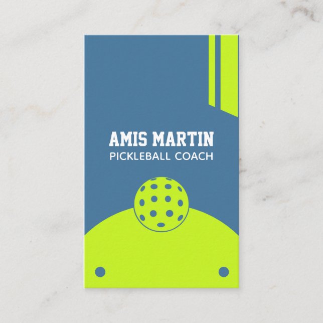Pickleball Coach-Gult Visitkort (Framsida)
