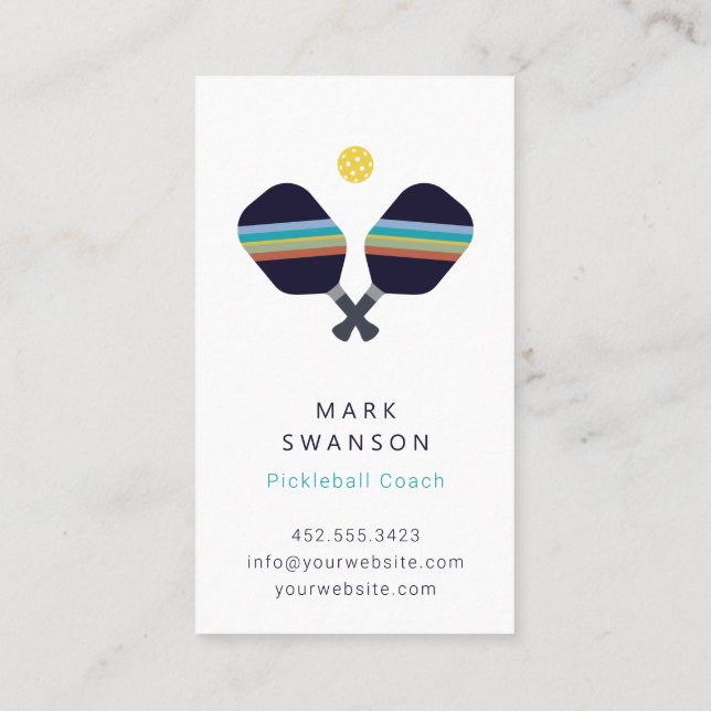 Pickleball Coach + Personal Trainer Affärskort Visitkort (Baksida)