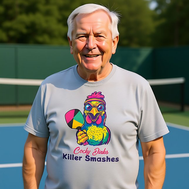 Pickleball Cock-a-Dink Smash Master T Shirt (Pickleball Cock-a-Dink Smash Master T-Shirt, custom text, back and front)