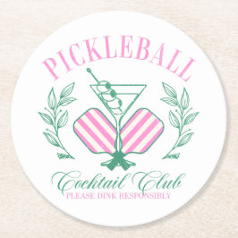 Pickleball Cocktail-Klubb Underlägg Papper Rund