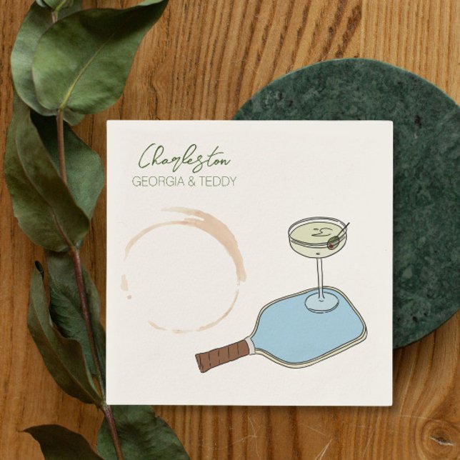 pickleball cocktail napkin pappersservett (Skapare uppladdad)
