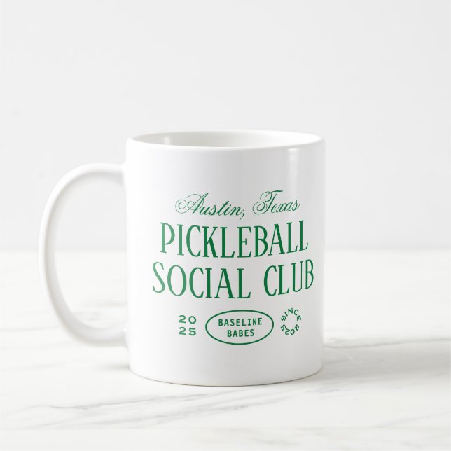 Pickleball Coffee Mugg i Grönt & White (Vänster)