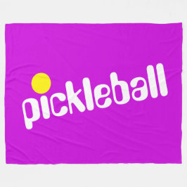 PICKLEBALL Coola Retro Diagonal text på Bright Ros Fleecefilt