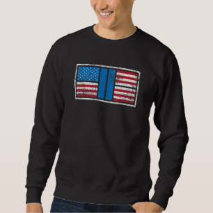 Pickleball Court American Flagga USA Pride Kärlek Lång Ärmad Tröja