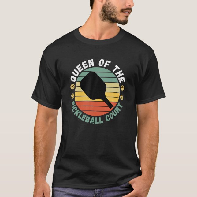 Pickleball Court Funny Player Paddle Manar T Shirt (Framsida)