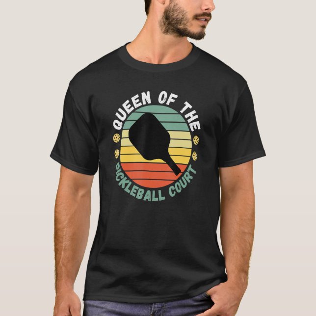 Pickleball Court Funny Player Paddle Manar T Shirt (Framsida)