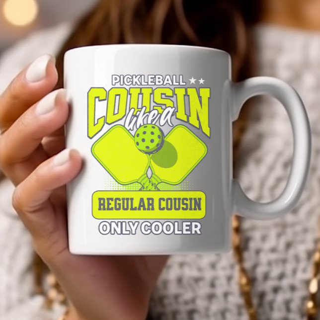 Pickleball Cousin like Regular Cousin only Cooler Två-Tonad Mugg (Skapare uppladdad)