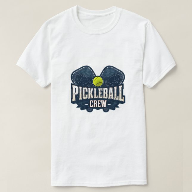 Pickleball Crew Shirt – Vintage Pickleball Team Ba T (Design framsida)