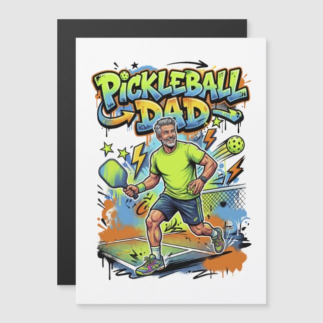 Pickleball Dad Graffiti Paddle Sport Art (Fram/baksida)