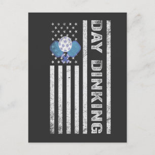 Pickleball-dag Dinking amerikansk patriotisk flagg Vykort