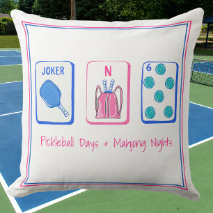 Pickleball-dagar & Mahjong-nätter Dekorativ Kudde
