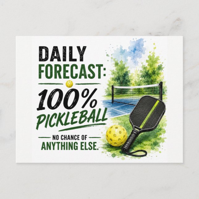 Pickleball daglig liv Prognos Vykort (Framsida)