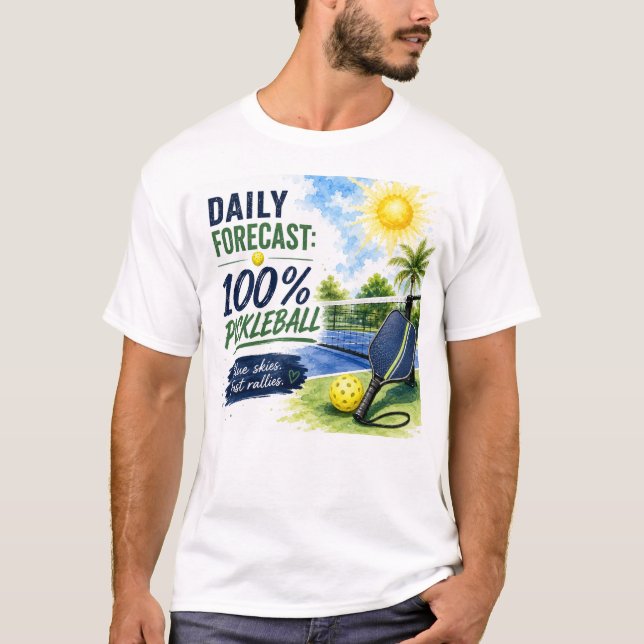 Pickleball dagliga liv Prognos T Shirt (Framsida)