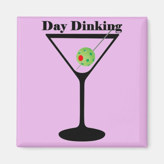 Pickleball Day Dinking Martini Pickleball Olive Magnet (Framsidan)