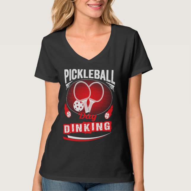 Pickleball Day Dinking Motivational Pickleball Squ T Shirt (Framsida)