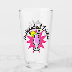 Pickleball Designad Dinker - Rosa Cocktail Glaskopp